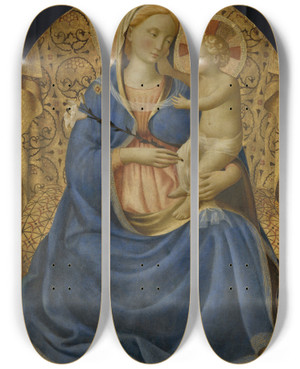 Triptych art skateboard deck of Fra Angelico Madonna Of Humility by Fra Angelico (1400-1455) Triptych art skateboard deck of Fra Angelico Madonna Of Humility by Fra Angelico (1400-1455)