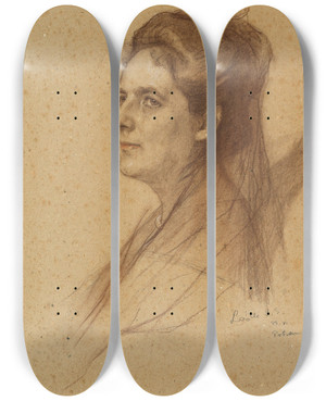 Triptych art skateboard deck of Philip Alexius De Lszl Portrait Of Countess Therese Brockdorff Ne Von Lon 18461924 by Philip Alexius de Lszl (1869-1937)