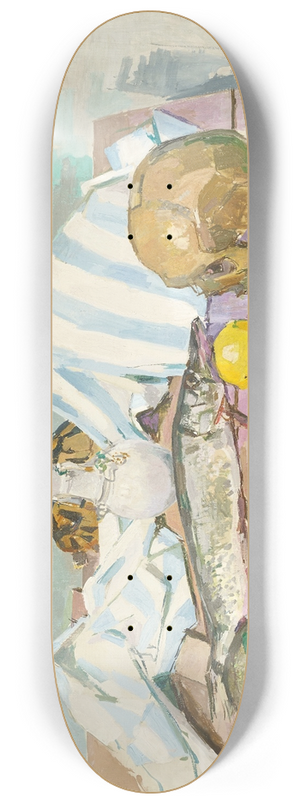 Felix Esterl - Etillleben Mit Totenkopf Und Fischen 8.25 inch art skate deck