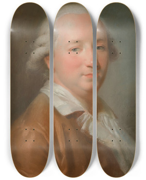 Triptych art skateboard deck of Johann Friedrich August Tischbein Portrait De Christian Heigelin by Johann Friedrich August Tischbein (1750-1812)