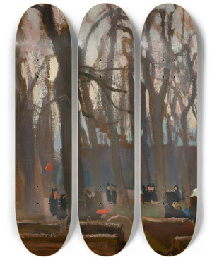 Triptych art skateboard deck of Jan Stanislawski Fragment Of The Planty Park by Jan Stanislawski (1860-1907) Triptych art skateboard deck of Jan Stanislawski Fragment Of The Planty Park by Jan Stanislawski (1860-1907)