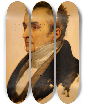 Triptych art skateboard deck of Josephdsir Court Renaud Camus by Joseph-Dsir Court (1797-1865)