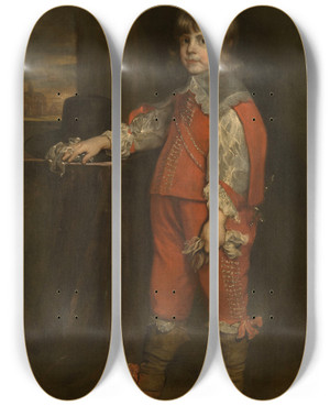 Triptych art skateboard deck of Adriaen Hanneman Charles Ii When Prince Of Wales by Adriaen Hanneman (1601-1671)