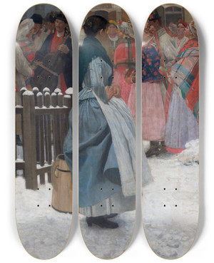 Triptych art skateboard deck of Antoni Piotrowski The Wedding Is Coming by Antoni Piotrowski (1853-1924) Triptych art skateboard deck of Antoni Piotrowski The Wedding Is Coming by Antoni Piotrowski (1853-1924)
