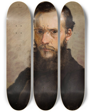Triptych art skateboard deck of Andrzej Grabowski Portrait Of Piotr Kozakiewicz by Andrzej Grabowski (1833-1886)
