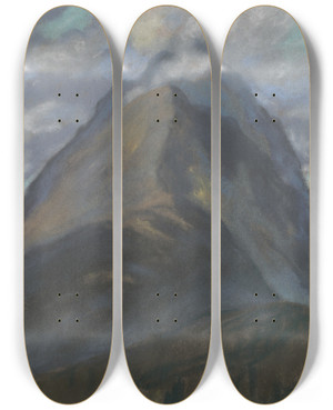 Triptych art skateboard deck of Zolo Palugyay Spring Landscape_2 by Zolo Palugyay (1898-1935)