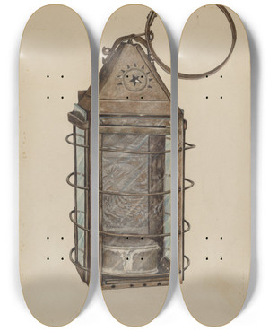 Triptych art skateboard deck of Esther Williams Lantern by Esther Williams Triptych art skateboard deck of Esther Williams Lantern by Esther Williams