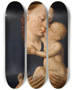 Triptych art skateboard deck of Dieric Bouts Virgin And Child_2 by Dieric Bouts (1415-1475)