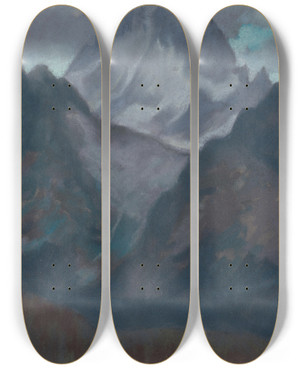 Triptych art skateboard deck of Zolo Palugyay Vek Vysok by Zolo Palugyay (1898-1935)