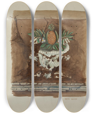 Triptych art skateboard deck of Ruth Buker Wall Painting Pineapple by Ruth Buker Triptych art skateboard deck of Ruth Buker Wall Painting Pineapple by Ruth Buker