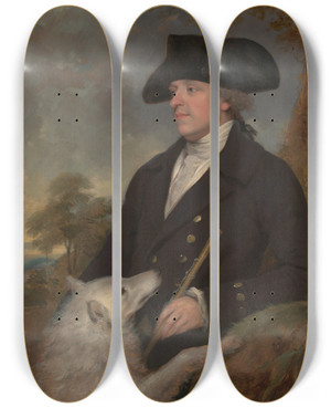 Triptych art skateboard deck of Francis Wheatley Captain Stevens by Francis Wheatley (1747-1801)
