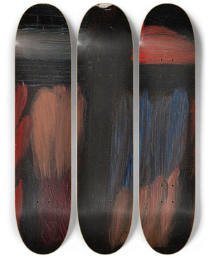 Triptych art skateboard deck of Alexej Von Jawlensky Meditation N 26 by Alexej Von Jawlensky (1864-1941)