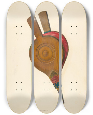 Triptych art skateboard deck of Oscar Bluhme Bellows by Oscar Bluhme