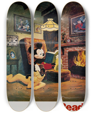 Triptych art skateboard deck of Us Information Agency Read American Library Association by U S Information Agency (1953-1999)