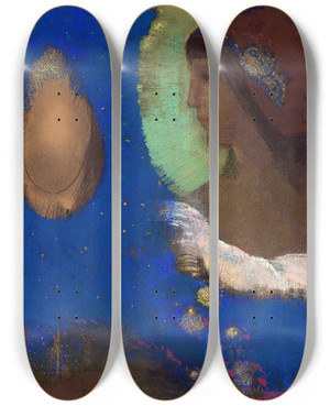 Triptych art skateboard deck of Odilon Redon Sita by Odilon Redon (1840-1916)