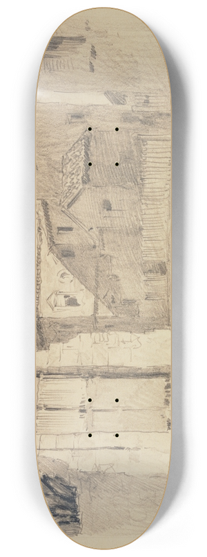 Ferdinand Boberg - La rue du Chevalier de la Barre et la rue de la Bonne 8.25 inch art skate deck