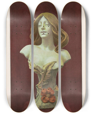 Triptych art skateboard deck of Miguel Segui Publisher Album Salon Pl80 by Miguel Segui (Publisher) (19-)