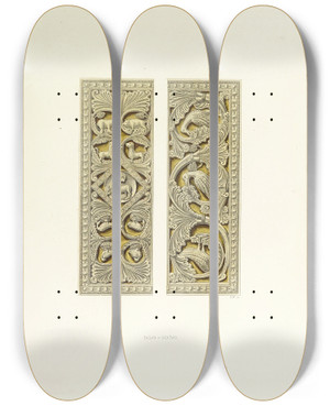 Triptych art skateboard deck of Carl Becker Kunstwerke Und Gerathschaften Des Mittelalters Und Der Renaissance Pl09 by Carl Becker (19-)