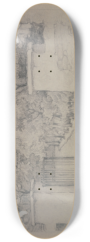 Ferdinand Boberg - Le jardin dune maison, 24 rue Norvins 8.25 inch art skate deck