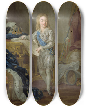 Triptych art skateboard deck of Lorens Pasch The Younger Gustav Iv Adolf 17781837 King Of Sweden by Lorens Pasch the Younger (1733-1805)