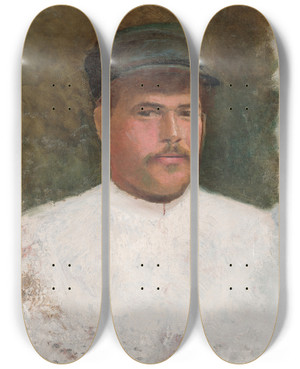 Triptych art skateboard deck of Ladislav Mednynszky Study Of A Man In A Fur Hat by Ladislav Mednyanszky (1852-1919) Triptych art skateboard deck of Ladislav Mednynszky Study Of A Man In A Fur Hat by Ladislav Mednyanszky (1852-1919)