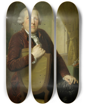 Triptych art skateboard deck of Johann Friedrich August Tischbein Portrait Of Johannes Lublink Ii Philosopher Writer And Statesman by Johann Friedrich August Tischbein (1750-1812)