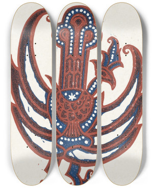 Triptych art skateboard deck of Reijer Stolk Vogel by Reijer Stolk (1896-1945)
