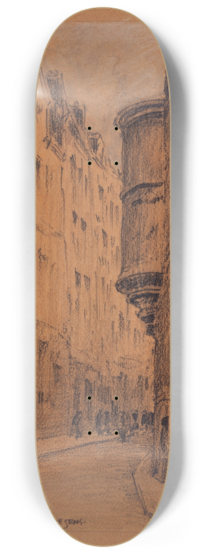 Ferdinand Boberg - Rue de lHtel de Ville; lhtel de Sens 8.25 inch art skate deck