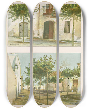 Triptych art skateboard deck of Miguel Segui Publisher Album Salon Pl46 by Miguel Segui (Publisher) (19-)