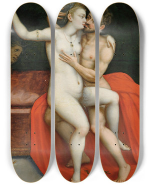 Triptych art skateboard deck of Circle Of Frans Floris Mars And Venus by Circle Of Frans Floris (1519-1570) Triptych art skateboard deck of Circle Of Frans Floris Mars And Venus by Circle Of Frans Floris (1519-1570)