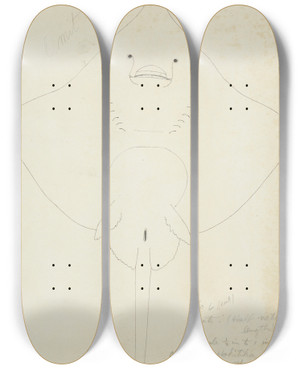 Triptych art skateboard deck of Frank Edward Clarke Raja Nasuta Nz Rough Skate_2 by Frank Edward Clarke (1849-1899)