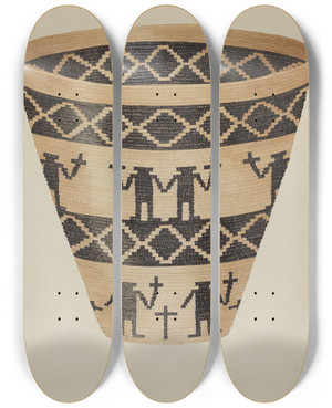 Triptych art skateboard deck of Gordena Jackson Basket_1 by Gordena Jackson