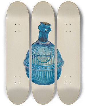 Triptych art skateboard deck of Loraine Makimson Fire Extinguisher by Loraine Makimson
