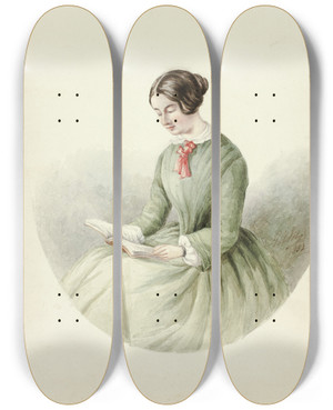 Triptych art skateboard deck of Elizabeth Murray Portrait Of Woman Reading by Elizabeth Murray (1815-1882) Triptych art skateboard deck of Elizabeth Murray Portrait Of Woman Reading by Elizabeth Murray (1815-1882)