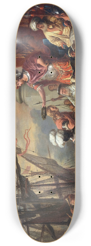 Ferdinand Bol - Aeneas At The Court of Latinus 8.25 inch art skate deck