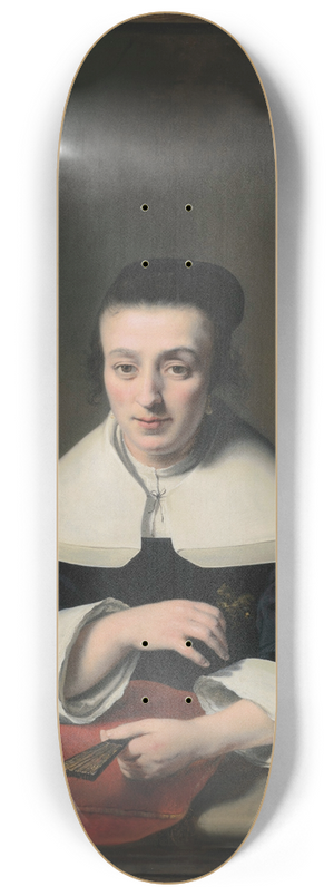 Ferdinand Bol - Portrait of a lady at a casement 8.25 inch art skate deck