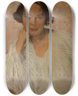 Triptych art skateboard deck of Otto Friedrich Elle Lanzer by Otto Friedrich (1862-1937)