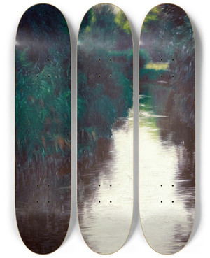 Triptych art skateboard deck of Wilhelm Bernatzik Weiher Datierung by Wilhelm Bernatzik (1853-1906)
