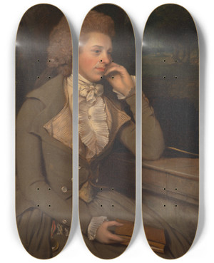 Triptych art skateboard deck of Francis Wheatley Mrs Stevens by Francis Wheatley (1747-1801)
