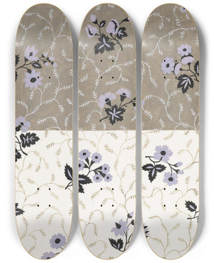 Triptych art skateboard deck of Louisalbert Dubois Design For A Printed Textile by Louis-Albert DuBois (1752-1818) Triptych art skateboard deck of Louisalbert Dubois Design For A Printed Textile by Louis-Albert DuBois (1752-1818)