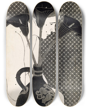 Triptych art skateboard deck of Samuel Jessurun De Mesquita Vrouwelijk Naakt Achter Vaas Met Aronskelken by Samuel Jessurun De Mesquita (1868-1944)