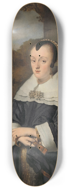 Ferdinand Bol - Portrait of Maria Rey 8.25 inch art skate deck