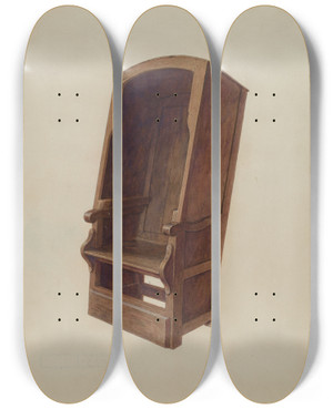 Triptych art skateboard deck of Ethelbert Brown Chair by Ethelbert Brown