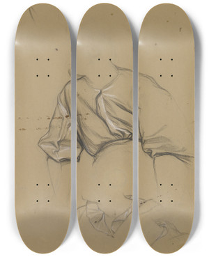 Triptych art skateboard deck of Victor Mller Details Des Gewands Des Hamlet Aus Hamlet Und Horatio Auf Dem Kirchhof by Victor Muller (1829-1871)
