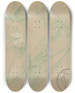 Triptych art skateboard deck of Jan Veth Portret Van De Schilder Jan Toorop by Jan Veth (1864-1925)