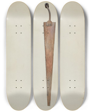 Triptych art skateboard deck of William Hoffman Whipsaw by William Hoffman
