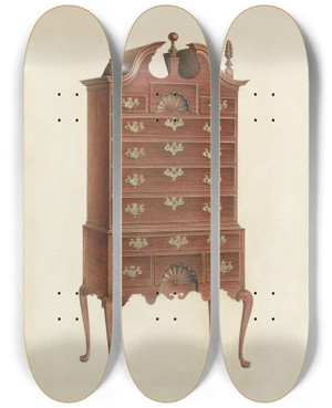 Triptych art skateboard deck of Lawrence Phillips Highboy by Lawrence Phillips