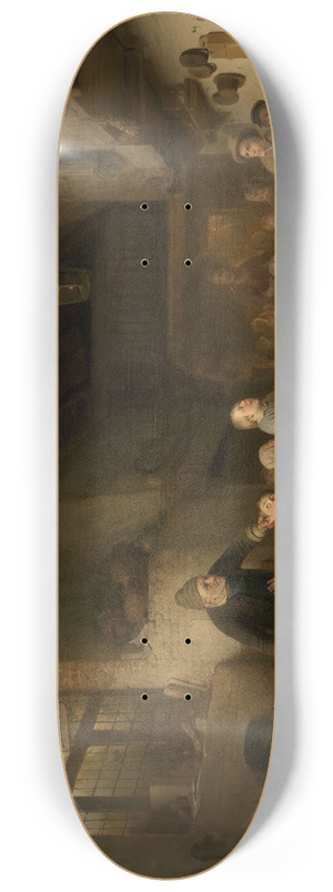 Ferdinand de Braekeleer - The village schoolhouse 8.25 inch art skate deck