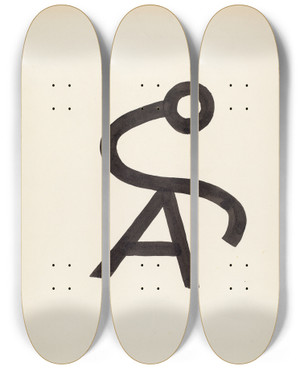 Triptych art skateboard deck of J Henry Marley Cattle Brand_18 by J Henry Marley