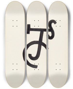 Triptych art skateboard deck of J Henry Marley Cattle Brand_35 by J Henry Marley